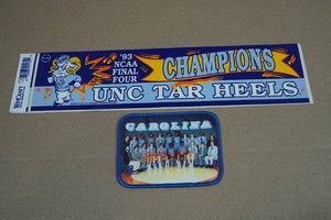 Vintage North Carolina Tar Heels NCAA Final Four Champions Bumper Sticker & Patch