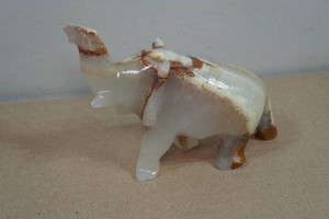Hand Carved Marble or Onyx Stone Elephant