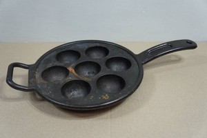 Vintage Lodge Ebelskiver Pancake Puff Cast Iron Pan