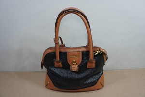 London Fog Ostrich-Embossed Satchel