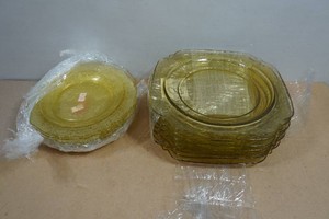 Vintage Green Glass Plates