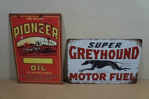 2 Vintage Style Motor Oil Metal Signs