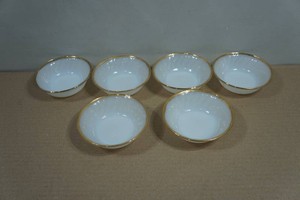 Vintage Anchor Hocking Fire King Milk Glass Swirl Bowls