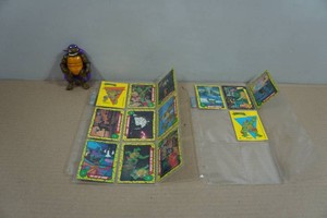 Vintage TMNT Donatello Action Figure and Trading Cards