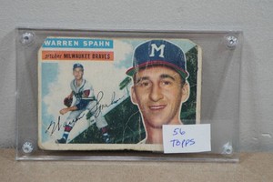 1956 Topps Warren Spahn Baseball Card