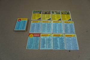 Topps Baseball Checklist Cards