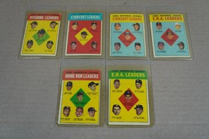1963 Topps Baseball Leader Cards - Maris, Killebrew, Gibson, Koufax, Drysdale