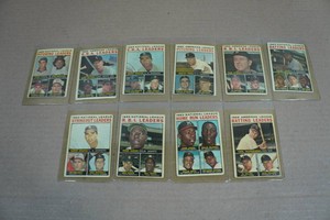 1964 Topps Baseball Leader Cards - Aaron, Killebrew, Mays, McCovey, Yastrzemski