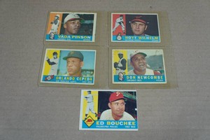 1960 Topps Baseball Cards - Cepeda, Pinson, Newcombe