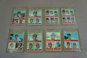 1970 Topps Baseball Leader Cards - Jackson, Killebrew, Aaron, Gibson, Palmer