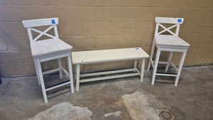 ikea bench and chairs