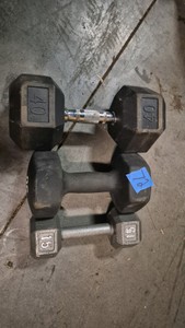assorted dumbells