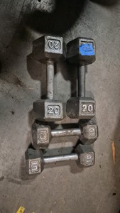 assorted dumbells