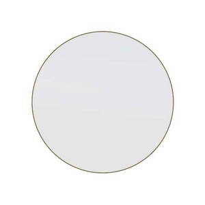 Glass Warehouse 36 in. W x 36 in. H Framed Round Bathroom Vanity Mirror in Satin Brass
