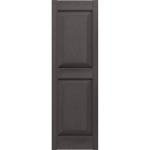 (5) Builders Edge 14.75 in. x 59 in. Raised Panel Vinyl Exterior Shutters Pair in Musket Brown