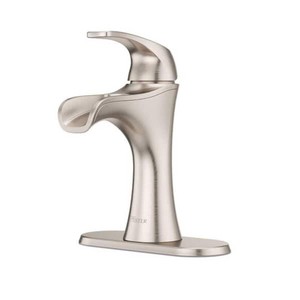 New Pfister Jaida Single Handle Single Hole Bathroom Faucet with Deckplate in Brushed Nickel