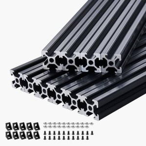 SKYSHALO 10 Pcs 78.7 in. (2000mm) T Slot 2020 Aluminum Extrusion Profile, European Standard Anodized Linear Rail, Laser Engraving