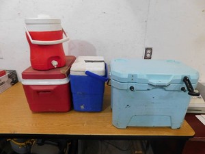 Cooler and water jug lot