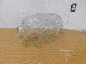Libbey Glass Piggy Bank Jar This Little Piggy Went To Market 5 Gallon Cork Nose