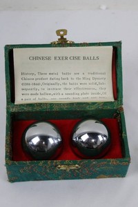 Chinese Exercise Balls Pair With Fitted Fabric Case 1.5Diameter