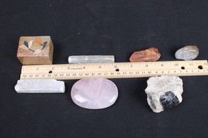 7-Piece Mixed Lot of Natural and Polished Stone Specimens