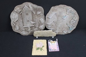 Decorative Birdhouse, Floral & Quote Plaques