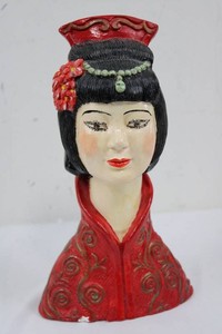 Vintage 1978 Asian-Inspired Woman Bust Figurine