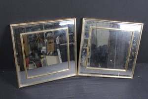 Mirrored Gold-Tone Picture Frames 14 X 14 in (Lot of 2)
