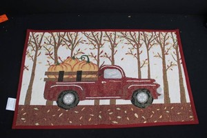 Autumn Harvest Pickup Truck Textile Mat - PN 57623 13 x 18