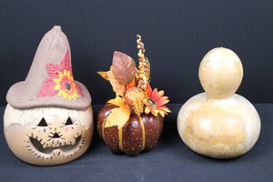 Halloween Jack-o-Lantern & Fall Pumpkin Decor Mixed Lot