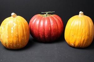 Decorative Pumpkin Figures - Red & Orange 11H
