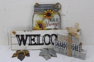 Farmhouse Welcome, Sunflower & Gather Decor - 6-Piece Mixed Lot
