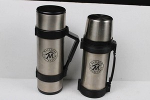 Vintage Marlboro Country Store Stainless Steel Thermoses (Lot of 2)