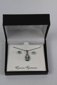 Genuine Gemstone Necklace & Earrings Set