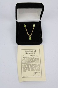 Peridot Necklace & Matching Earrings With Certificate
