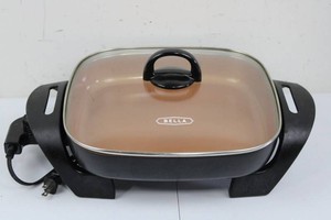 BELLA LH-0014 1200W Electric Skillet With Glass Lid (turns on)