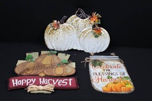 3-Piece Fall Harvest Pumpkin Wall Decor