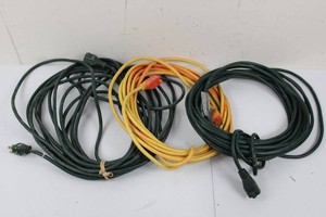 Outdoor Extension Cords - Green & Yellow (Lot of 3)