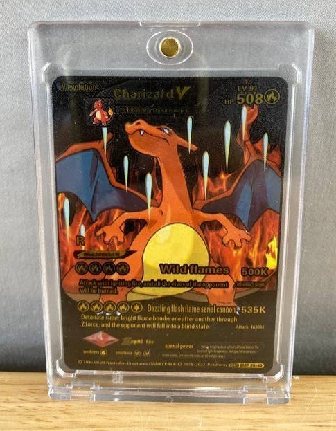 Charizard V Custom Gold Foil Pokemon Card Q