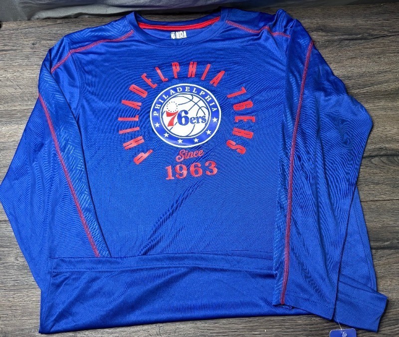 NBA Philadelphia 76ers Longsleeve Shirt, Size Mens Large - Brand New