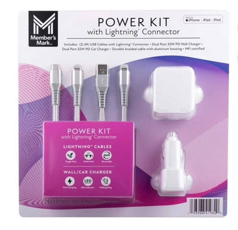 Members Mark Lightning USB Power PD Kit - Brand New
