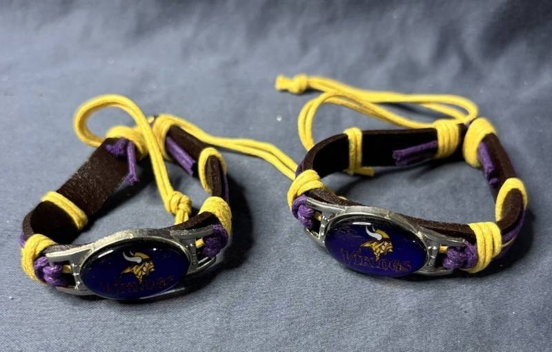 Minnesota Vikings Leather Adjustable Bracelets - New