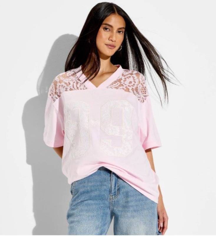 Grayson Threads Womens #89 Light Pink Lace Jersey - Size Womens Large - Brand New