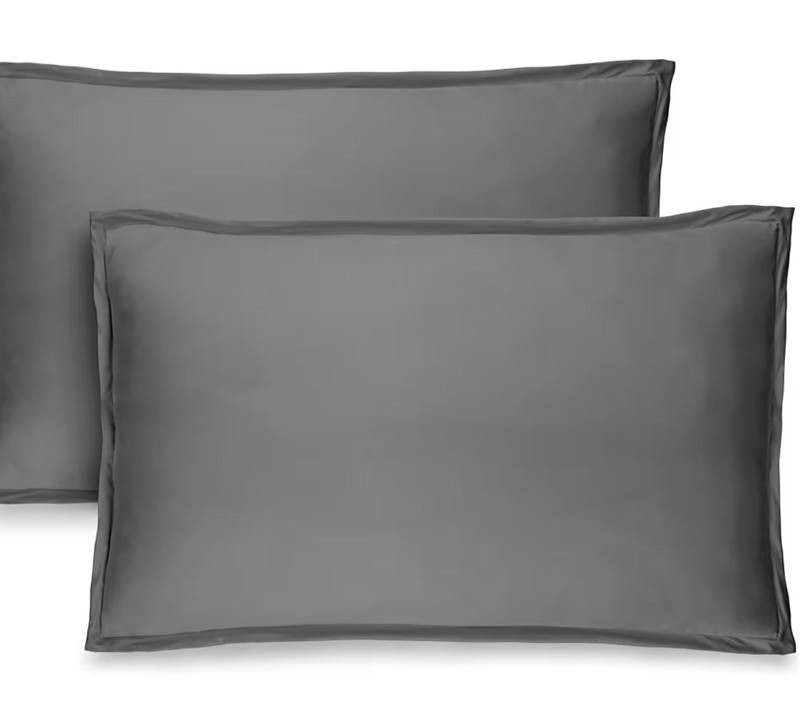 Bare Home Queen Grey Microfiber Pillow Sham Cover Sets, 2 Total - Brand New