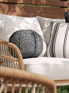 Threshold 11 x 11 x 11 Gray Round Toss Pillow, 2 Total, $60 Retail - New