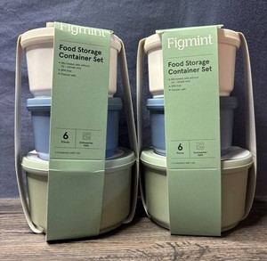 Figmint Food Storage Container 6-Piece Sets, Total 2 - New