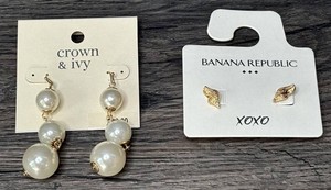 Banana Republic & Crown & Ivy Earrings, 2 Total - New