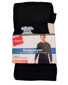 Hanes Baselayer Waffle-Knit Thermal Shirt, Adult Large - New