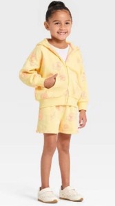 Cat & Jack Floral Hoodie & Shorts Set, Size 3T - New