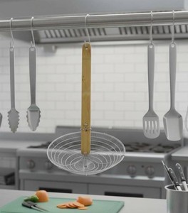 10-Inch Galvanized Bamboo Handle Skimmer, Model SLSKR110GV - New